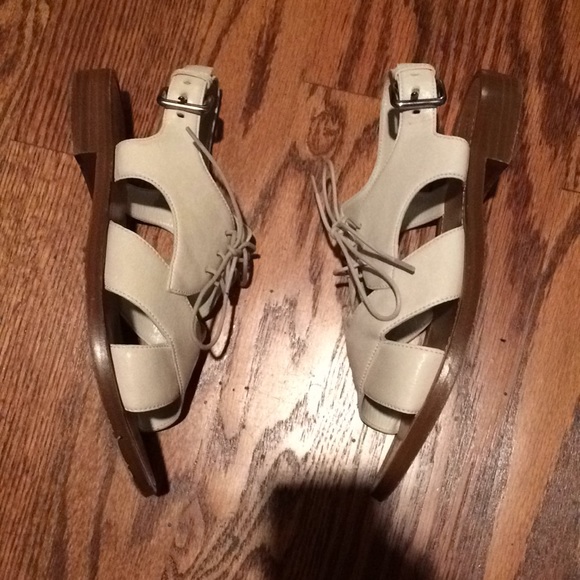 MIU MIU White Leather Lace Up Cutout Sandals 36 - Picture 4 of 6